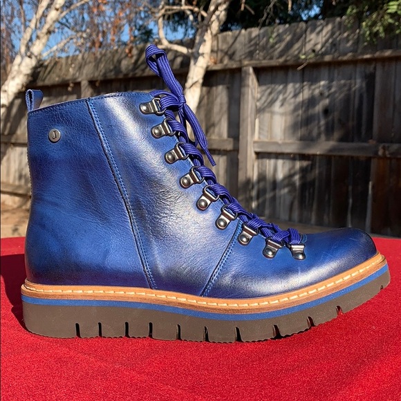 Hafa Shoes - Jafa 317 Cobalt Lace Up Ankle Boots Size 38 NWOB
